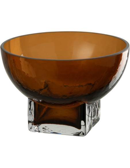 Vide poches moderne Rond Diamètre 20 cm en Verre Marron Carol - 1