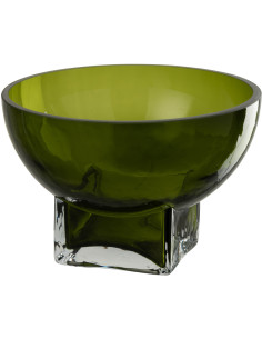 Vide poches moderne Rond Diamètre 20 cm en Verre Vert olive Carol - 1