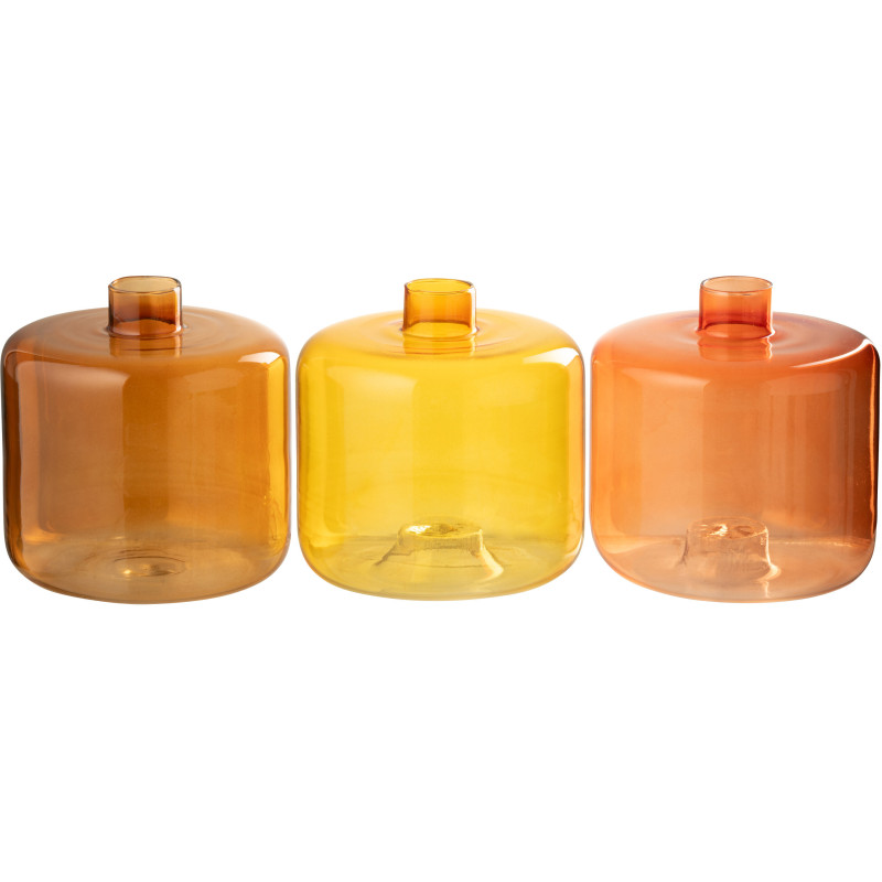Vase original gigogne Bouteille Hauteur 33 cm en Verre Ambré Orange Jaune Matrioch (Lot de 3) - 2