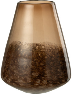 Vase moderne chic Conique Hauteur 29 cm en Verre Marron foncé Amberis - 1