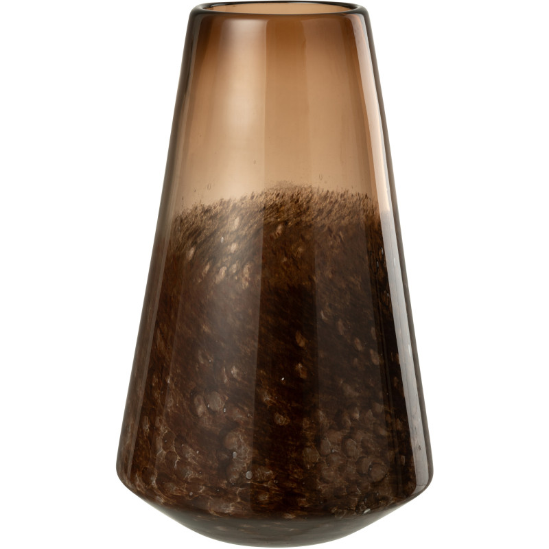 Vase moderne chic Conique Hauteur 36,5 cm en Verre Marron foncé Amberis - 1