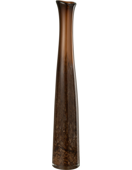 Grand Vase moderne chic Cylindre Hauteur 54 cm en Verre Marron foncé Amberis - 1