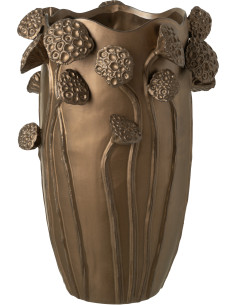 Grand Vase original Lotus Rond Hauteur 51 cm en Argile Cuivré Pod - 1