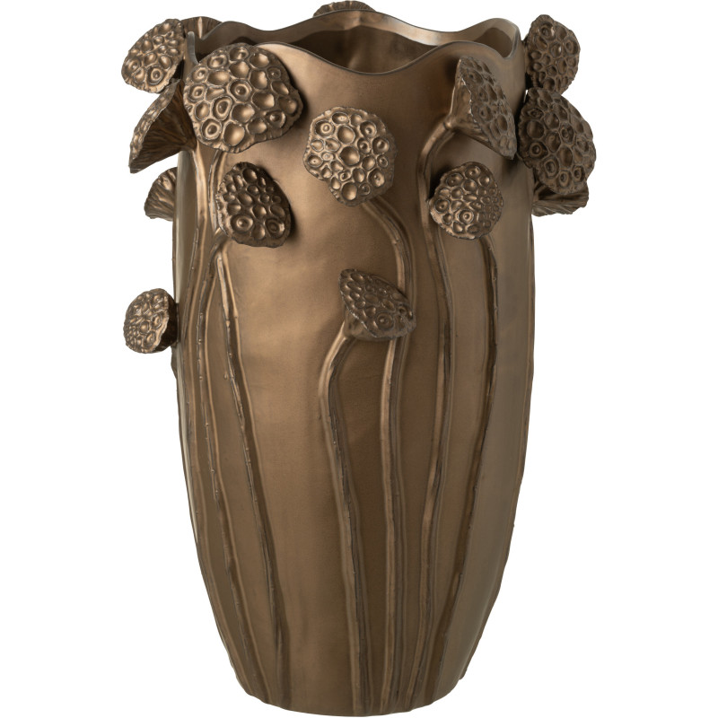 Grand Vase original Lotus Rond Hauteur 51 cm en Argile Cuivré Pod - 1