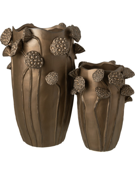 Grand Vase original Lotus Rond Hauteur 51 cm en Argile Cuivré Pod - 3