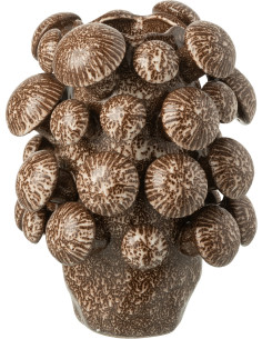 Vase original Champignons Rond Hauteur 32 cm en Argile Marron Fungi - 1