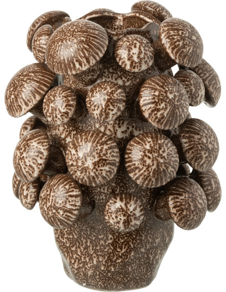 Vase original Champignons Rond Hauteur 32 cm en Argile Marron Fungi - 1