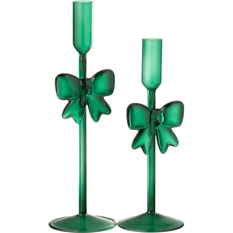 Bougeoir original Noeud en Verre Vert foncé Node (Lot de 2) - 1
