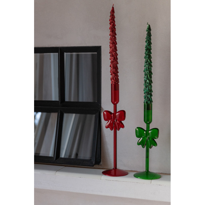 Bougeoir original Noeud en Verre Vert foncé Node (Lot de 2) - 2