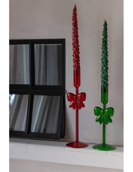 Bougeoir original Noeud en Verre Vert foncé Node (Lot de 2) - 2