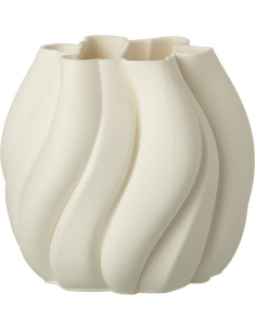 Vase design Impression 3D Boule Hauteur 22 cm en Porcelaine Blanc Scultura - 1