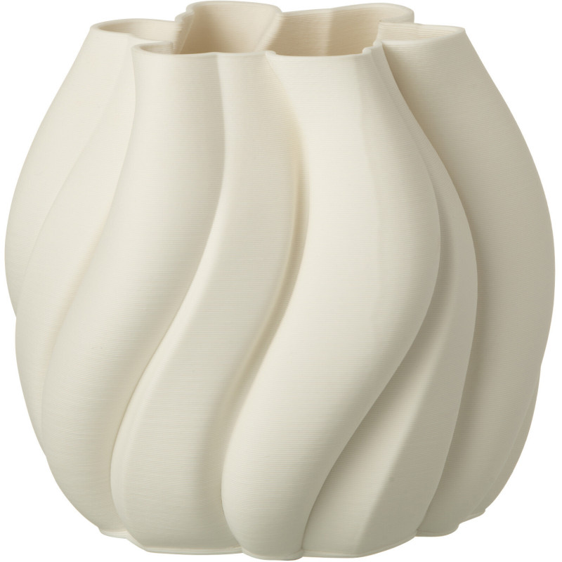 Vase design Impression 3D Boule Hauteur 22 cm en Porcelaine Blanc Scultura - 1