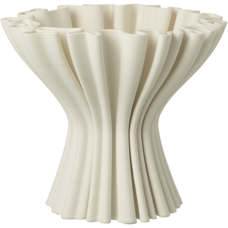 Vase design Impression 3D Corolle Hauteur 21 cm en Porcelaine Blanc Scultura - 1
