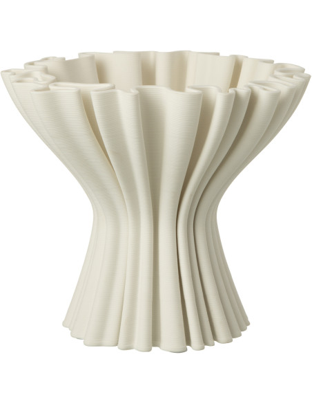 Vase design Impression 3D Corolle Hauteur 21 cm en Porcelaine Blanc Scultura - 1