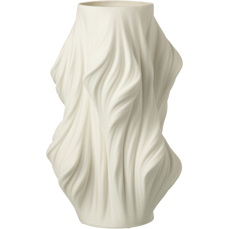 Grand Vase design Impression 3D Irrégulier Hauteur 40 cm en Porcelaine Blanc Scultura - 1