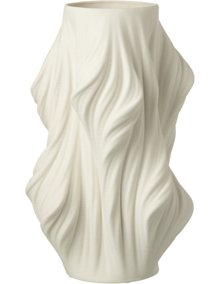 Grand Vase design Impression 3D Irrégulier Hauteur 40 cm en Porcelaine Blanc Scultura - 1