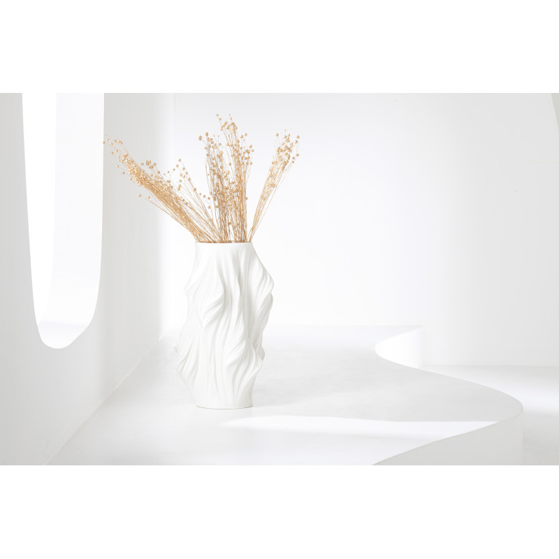 Grand Vase design Impression 3D Irrégulier Hauteur 40 cm en Porcelaine Blanc Scultura - 3
