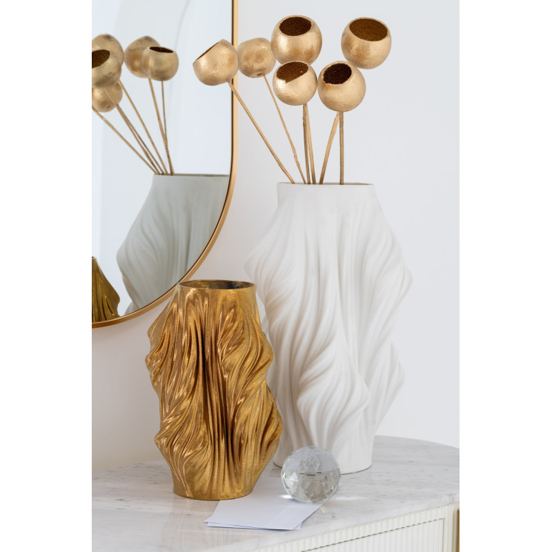 Grand Vase design Impression 3D Irrégulier Hauteur 40 cm en Porcelaine Blanc Scultura - 4