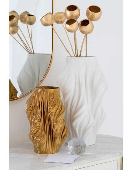 Grand Vase design Impression 3D Irrégulier Hauteur 40 cm en Porcelaine Blanc Scultura - 4