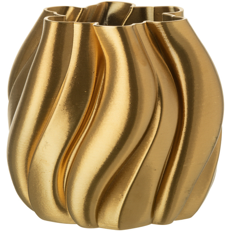 Vase design Impression 3D Boule Hauteur 22 cm en Porcelaine Doré Scultura - 1