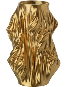 Vase design Impression 3D Irrégulier Hauteur 28 cm en Porcelaine Doré Scultura - 1