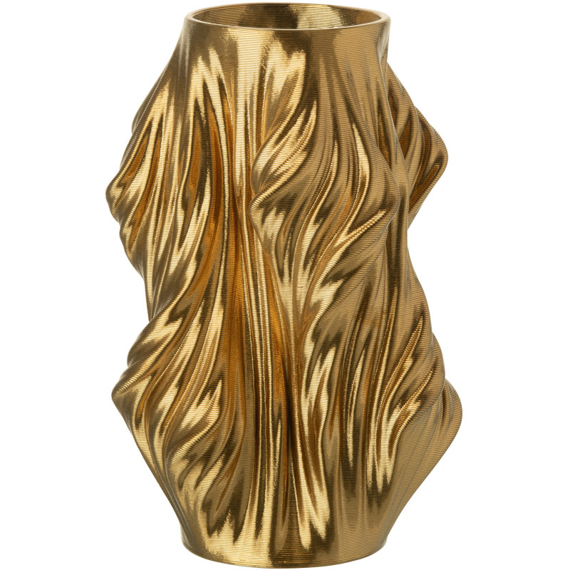 Vase design Impression 3D Irrégulier Hauteur 28 cm en Porcelaine Doré Scultura - 1