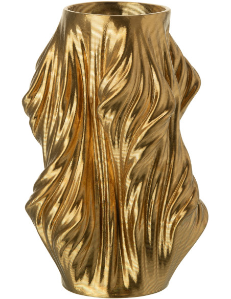 Vase design Impression 3D Irrégulier Hauteur 28 cm en Porcelaine Doré Scultura - 1