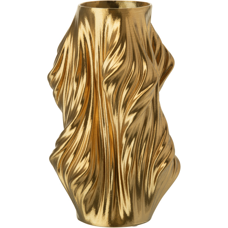 Grand Vase design Impression 3D Irrégulier Hauteur 40 cm en Porcelaine Doré Scultura - 1