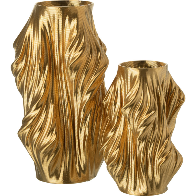 Grand Vase design Impression 3D Irrégulier Hauteur 40 cm en Porcelaine Doré Scultura - 3