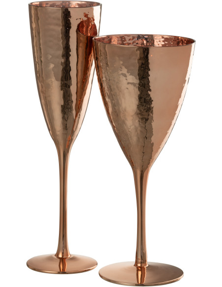 Flûte à champagne en Verre Cuivré Mirror - 3
