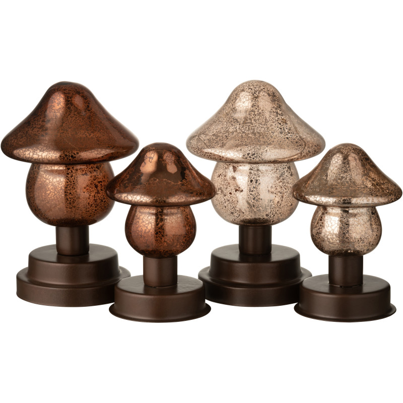 Petite Lampe à poser originale Led sur pied Hauteur 17 cm en Verre Marron Champagne Noctifungo (Lot de 2) - 6