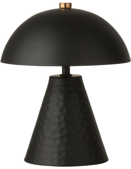 Lampe sans fil moderne Champignon Hauteur 18 cm en Métal Noir Mushio - 1
