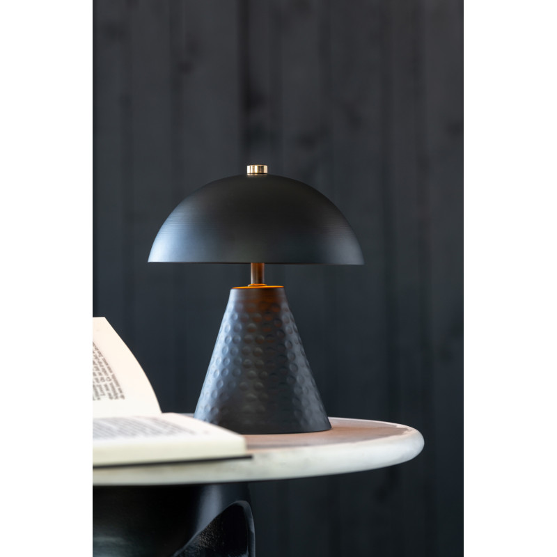 Lampe sans fil moderne Champignon Hauteur 18 cm en Métal Noir Mushio - 2