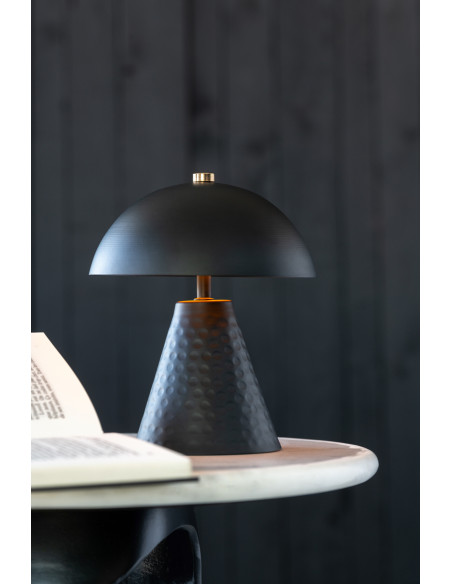 Lampe sans fil moderne Champignon Hauteur 18 cm en Métal Noir Mushio - 2