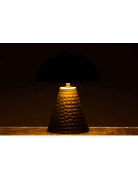 Lampe sans fil moderne Champignon Hauteur 18 cm en Métal Noir Mushio - 4