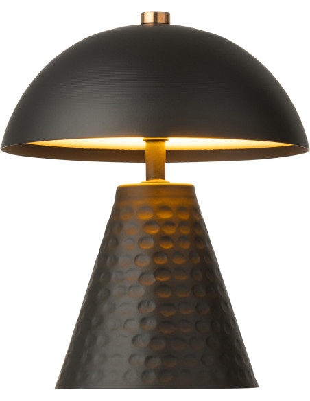 Lampe sans fil moderne Champignon Hauteur 18 cm en Métal Noir Mushio - 6