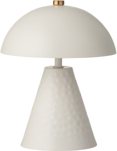 Lampe sans fil moderne Champignon Hauteur 18 cm en Métal Blanc Mushio - 1