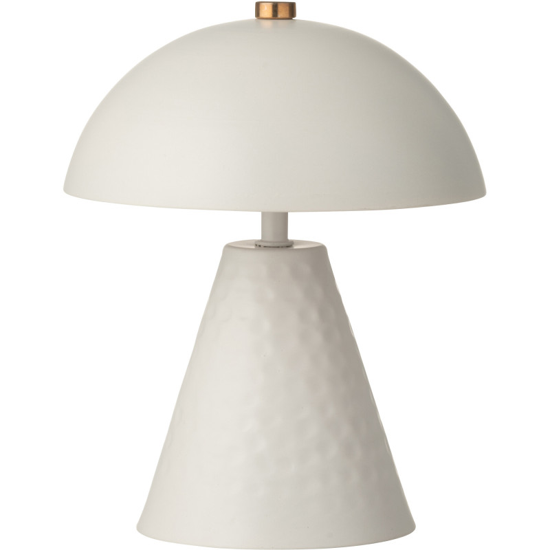 Lampe sans fil moderne Champignon Hauteur 18 cm en Métal Blanc Mushio - 1