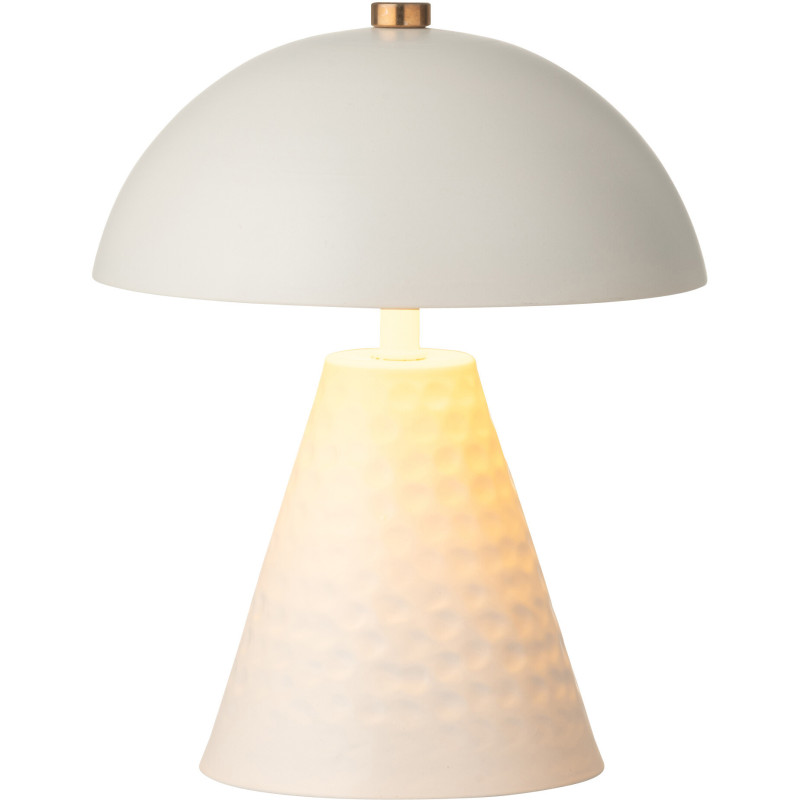 Lampe sans fil moderne Champignon Hauteur 18 cm en Métal Blanc Mushio - 2