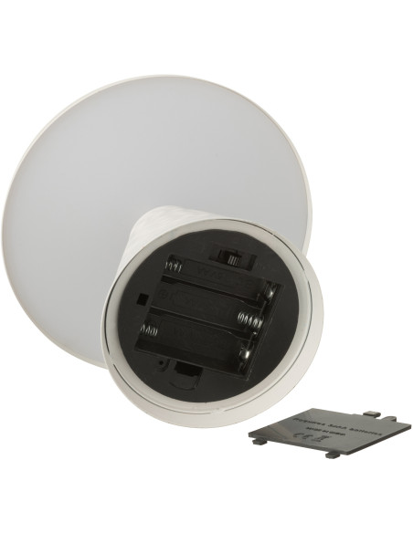 Lampe sans fil moderne Champignon Hauteur 18 cm en Métal Blanc Mushio - 4