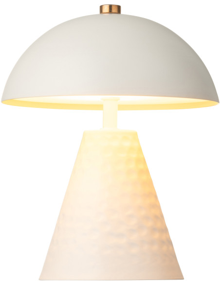 Lampe sans fil moderne Champignon Hauteur 18 cm en Métal Blanc Mushio - 5