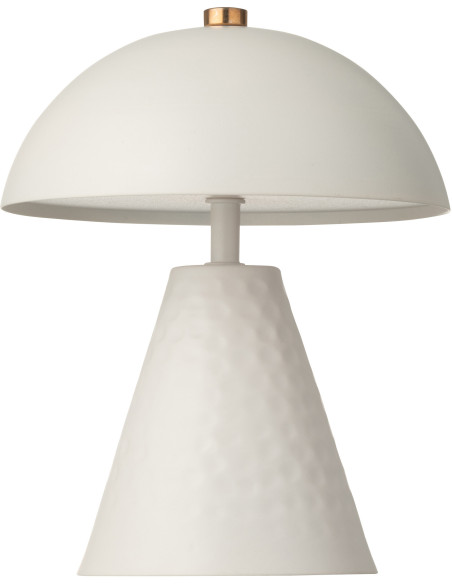 Lampe sans fil moderne Champignon Hauteur 18 cm en Métal Blanc Mushio - 6