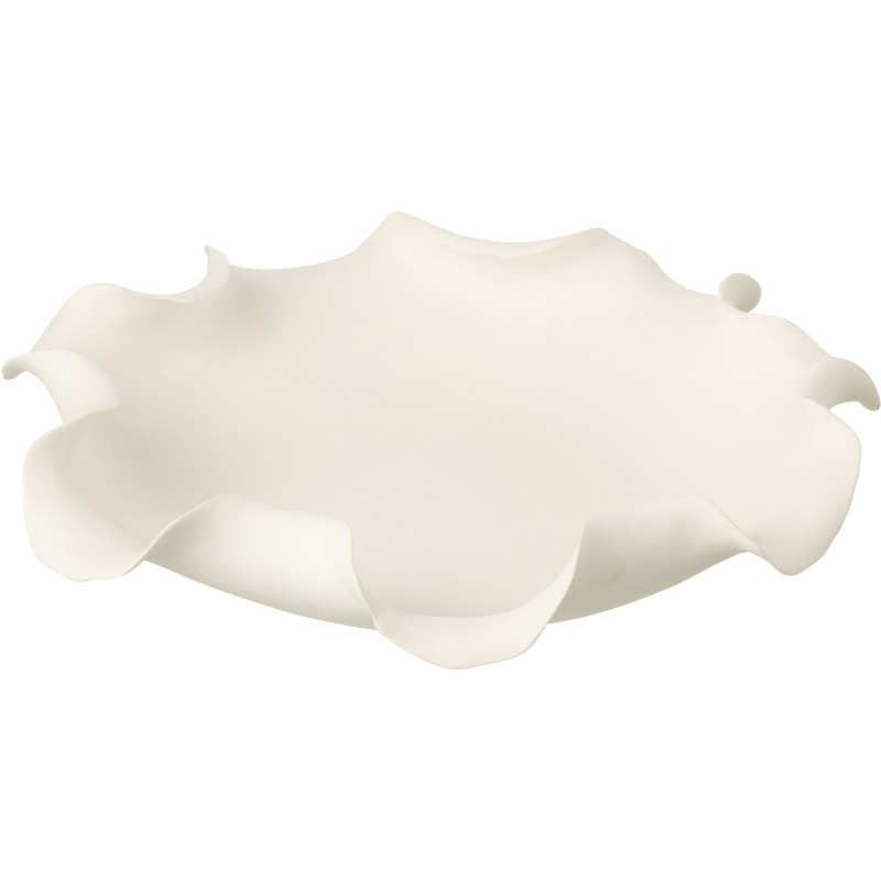 Grand Vide poches moderne Fleur Diamètre 37 cm en Céramique Blanc Helix - 1