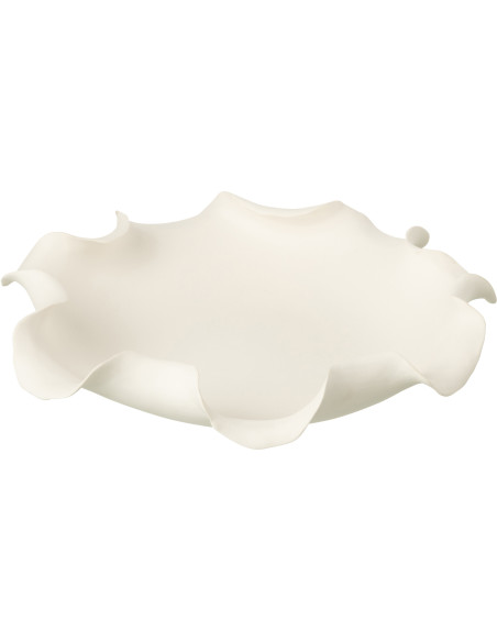 Grand Vide poches moderne Fleur Diamètre 37 cm en Céramique Blanc Helix - 1