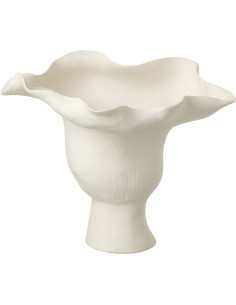Vase moderne Fleur Hauteur 31 cm en Céramique Blanc Helix - 1