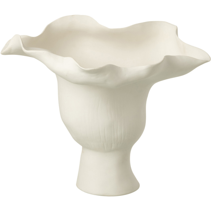 Vase moderne Fleur Hauteur 31 cm en Céramique Blanc Helix - 1