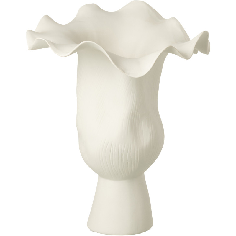 Grand Vase moderne Fleur Hauteur 43 cm en Céramique Blanc Helix - 1