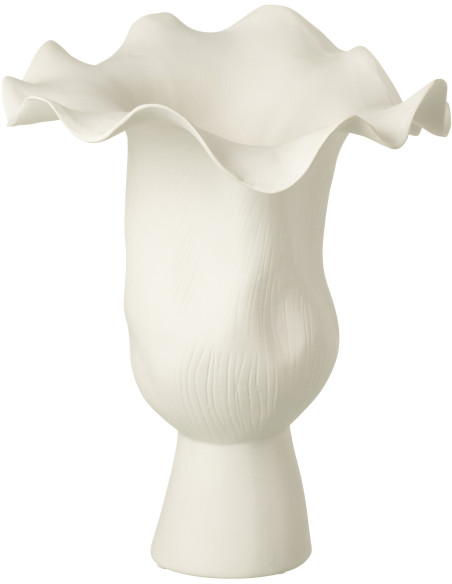 Grand Vase moderne Fleur Hauteur 43 cm en Céramique Blanc Helix - 1