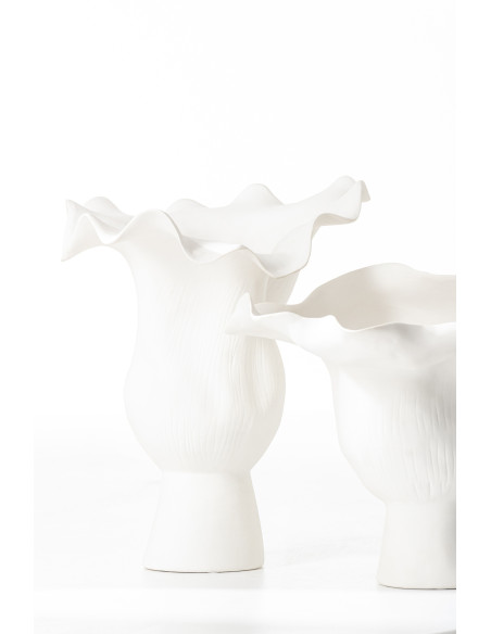 Grand Vase moderne Fleur Hauteur 43 cm en Céramique Blanc Helix - 2