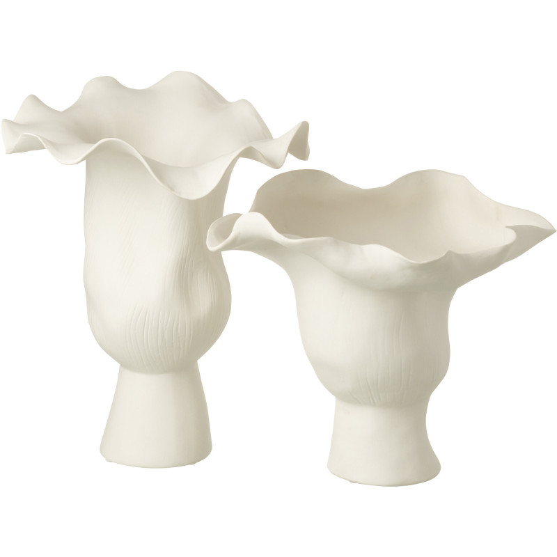 Grand Vase moderne Fleur Hauteur 43 cm en Céramique Blanc Helix - 3